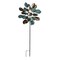 Copper / Verdigris Leaf-Shaped Double Pinwheel Wind Spinner Garden Stake 63 Inch